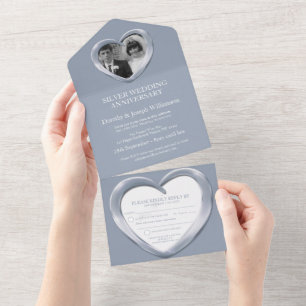 Silberhochzeit 25 Jahre Party All In One Einladung