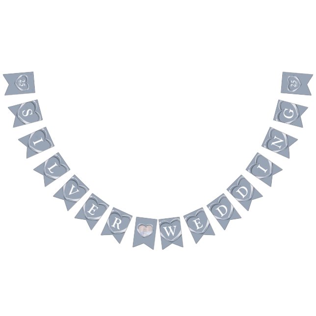 Silberhochzeit 25-jähriges Foto Wimpelkette (Alle)