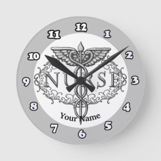 Silberkadukusschwester Runde Wanduhr