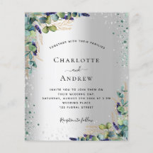 Silberkalyptusgrün Einladung zur Hochzeit