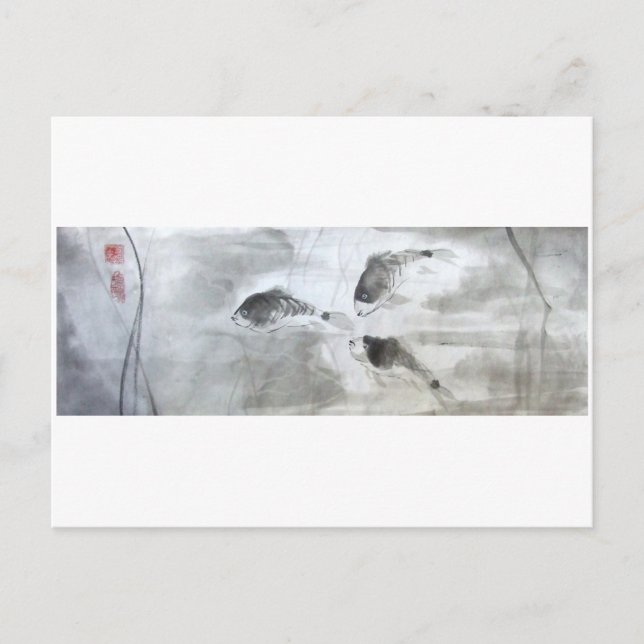 Silberkarpfenfisch Postkarte (Vorderseite)