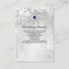 Silberkönigsblaue Schneeflocken Hochzeitsdetails K Begleitkarte