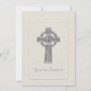 Silberkreuz auf ElfenbeinDamaskus Sie sind eingela Einladung