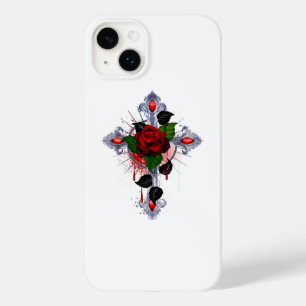 Silberkreuz mit Rote Rose Case-Mate iPhone 14 Plus Hülle