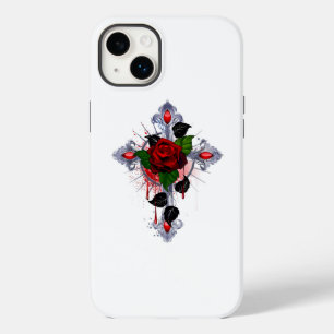 Silberkreuz mit Rote Rose Case-Mate iPhone 14 Plus Hülle