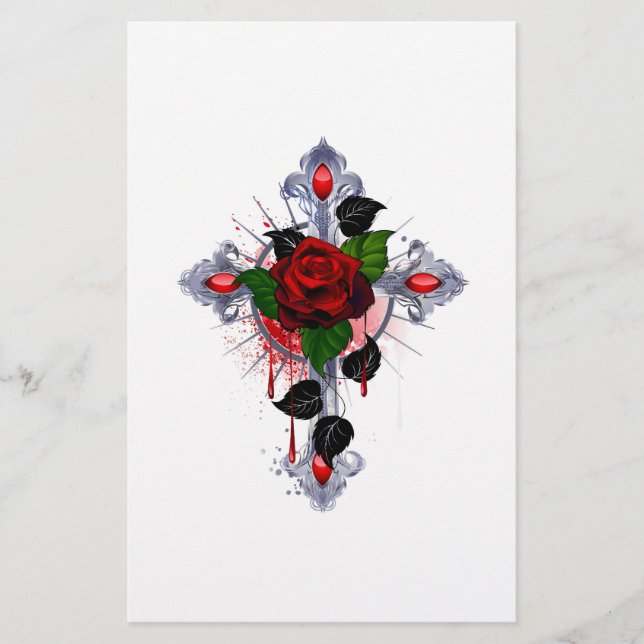 Silberkreuz mit Rote Rose Flyer (Vorne)