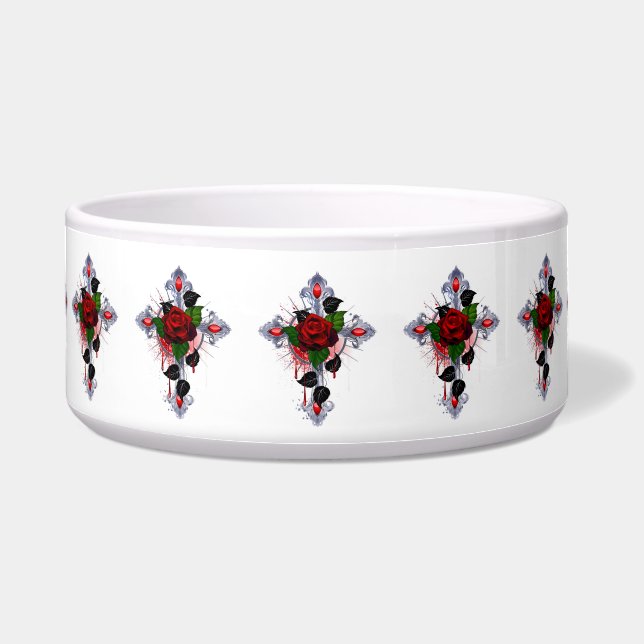 Silberkreuz mit Rote Rose Napf (Vorderseite)