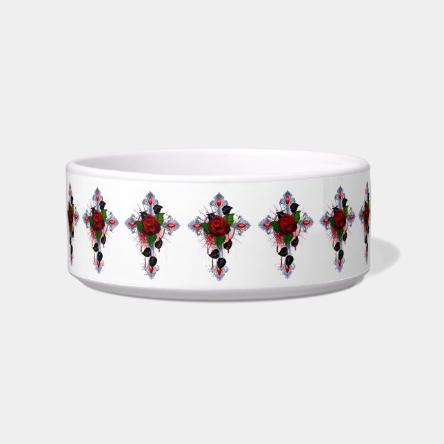 Silberkreuz mit Rote Rose Napf (Vorderseite)
