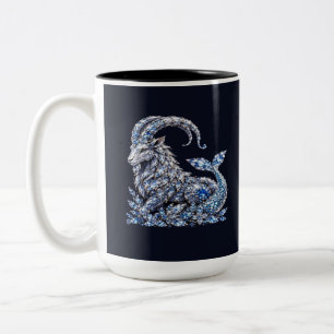 Silberkristall Steinbock Luxus-Sternzeichen Zweifarbige Tasse