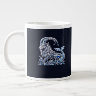 Silberkristall Steinbock   Luxus-Tierkreis Jumbo-Tasse