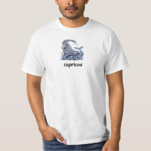 Silberkristall Steinbock Luxus-Tierkreiszeichen T-Shirt