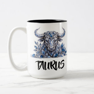 Silberkristall Stier Sternzeichen Zweifarbige Tasse