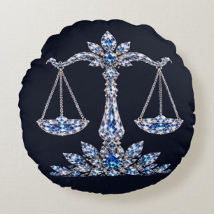 Silberkristall Waage Luxury Collection Rundes Kissen