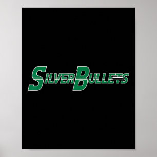 Silberkugeln Softll - Grün auf Navy Poster