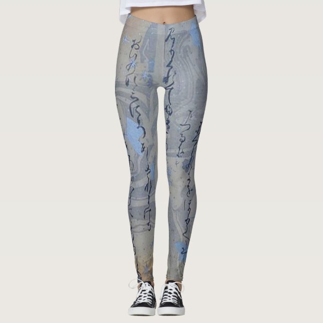 Silberkunstkalligraphie Leggings (Vorderseite)