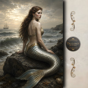 Silberküste Sirene Decoupage Seidenpapier