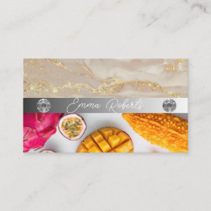 Silbermarmorkarte Rosa Diamantcoach Business Card Visitenkarte