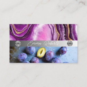 Silbermarmorkarte Rosa Diamantcoach Business Card Visitenkarte