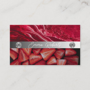 Silbermarmorkarte Rosa Diamantcoach Business Card Visitenkarte