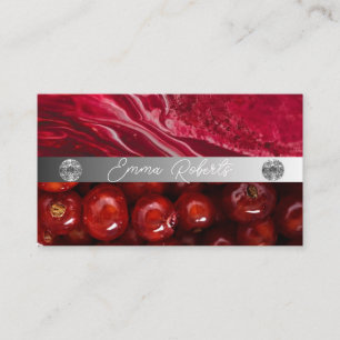 Silbermarmorkarte Rosa Diamantcoach Business Card Visitenkarte