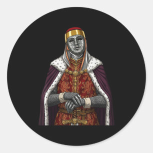 Silbermasken-König Baldwin IV. Goldene Maske Mitte Runder Aufkleber