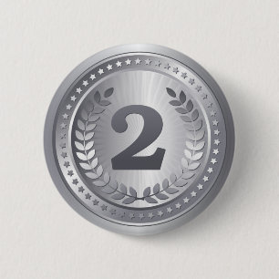Silbermedaille 2. Platz Gewinner Button