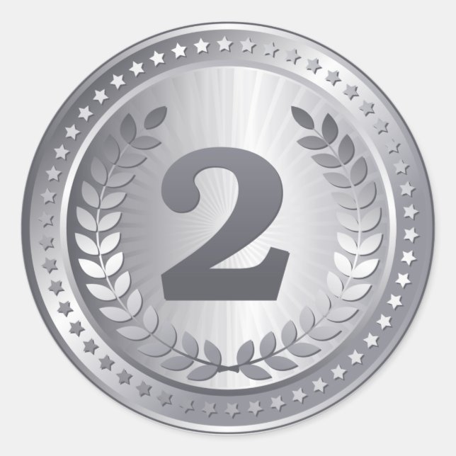 Silbermedaille 2. Platz Sieger Aufkleber (Vorderseite)
