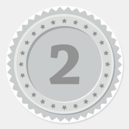 Silbermedaille für den 2. Platz Runder Aufkleber
