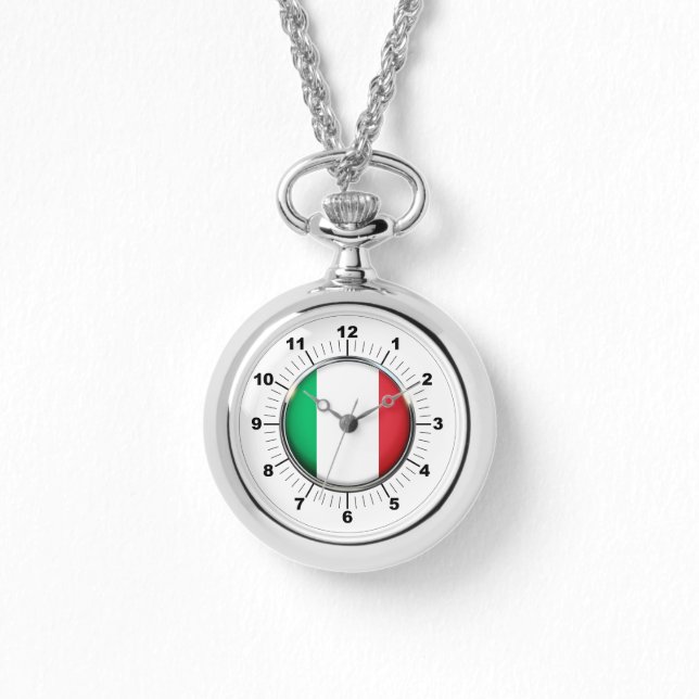 Silbermedaille für die italienische Flagge Armbanduhr (Vorderseite)