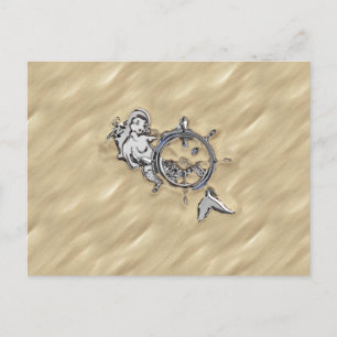 Silbermedaille im Sand Postkarte