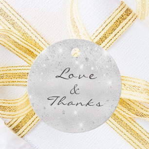 Silbermetall Glitzer Staub danke Ihnen Hochzeit Geschenkanhänger