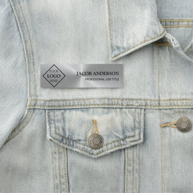 Silbermetall Namensschild (Beispiel)