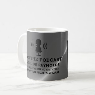 Silbermetalleffekt, Podcaster, Podcast-Werbung Kaffeetasse