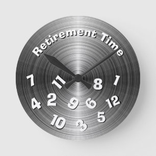Silbermetallic Rente Zeit Runde Wanduhr
