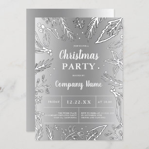 Silbermetallisches Weihnachtsgebäck Einladung
