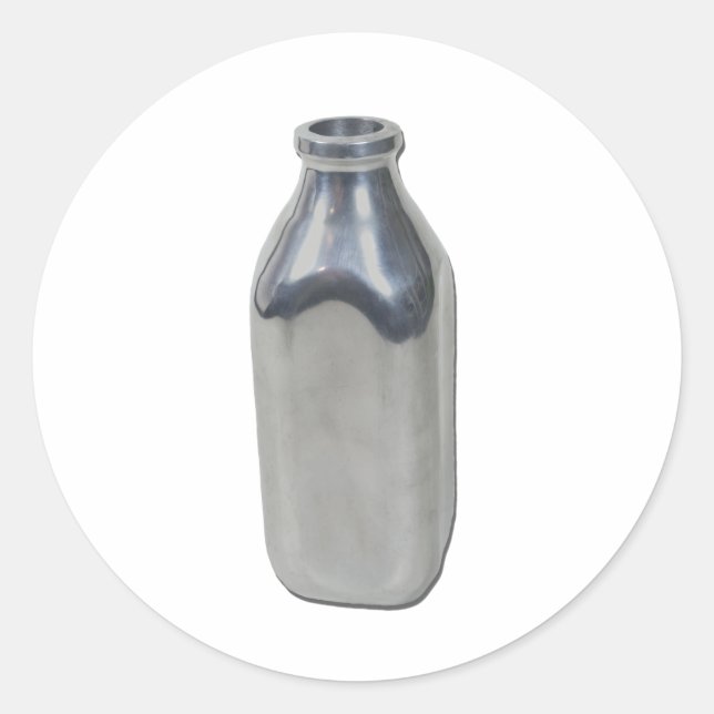 SilberMilchFlasche050111 Runder Aufkleber (Vorderseite)
