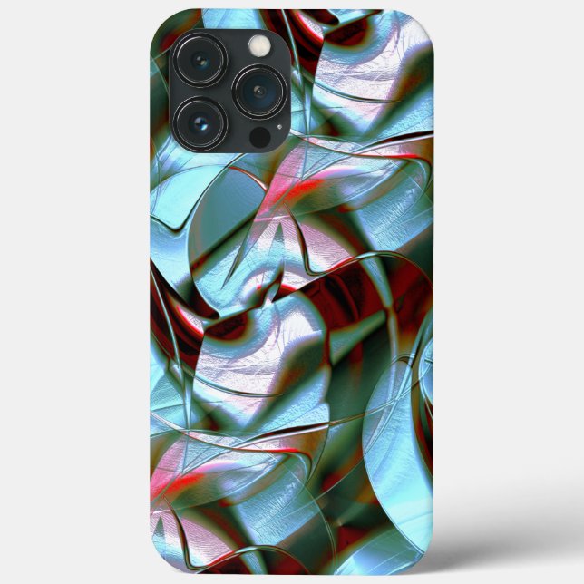 Silberminze in abstrakten Formen und graue Textur Case-Mate iPhone Hülle (Rückseite)