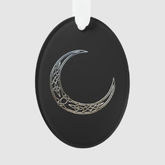 Silbermond und schwarzer keltischer Halbmond Ornament