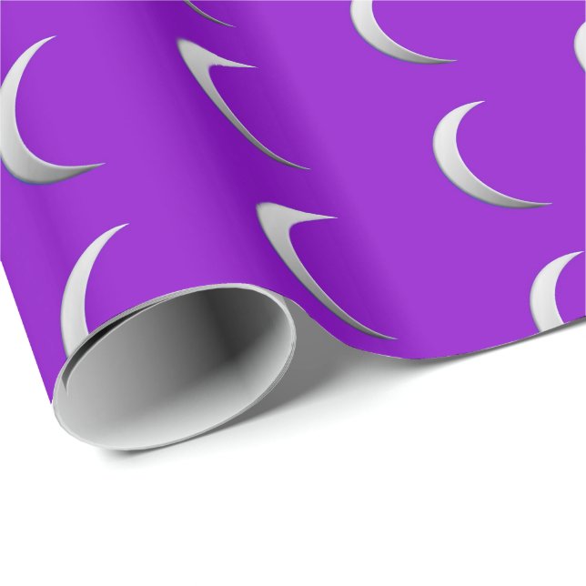 Silbermonde - lila Hintergrund Geschenkpapier (Rolleneckpunkt)