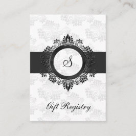 Silbermonogramm-Gift-Registrierungskarten Begleitkarte