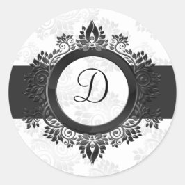 Silbermonogramm-Umschlag Aufkleber