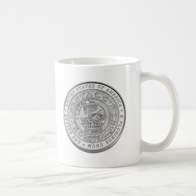 Silbermünze Benjamin Franklins Kaffeetasse (Rechts)