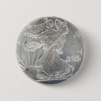 Silbermünze-Replik-Knopf Button