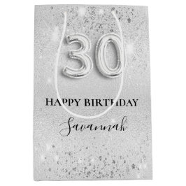 Silbername des 30. Glitzer Mittlere Geschenktüte