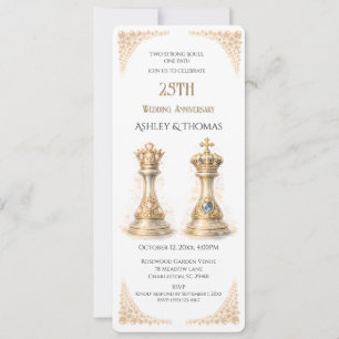 Silberne 25-Jahres-Jubiläums-Party König-und-Queen Einladung