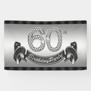 Silberne 60. Geburtstagsparty Banner