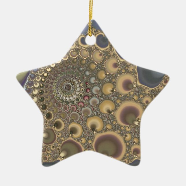 Silberne Ader! Fraktal-Kunst Keramik Ornament (Vorne)