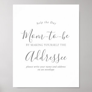 Silberne Adresse auf einem Umschlag Baby Shower Sc Poster