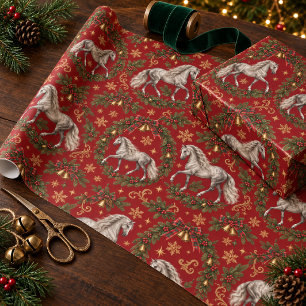 Silberne Andalusische Cranberry-Weihnachten Geschenkpapier