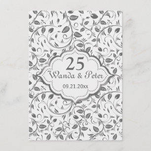 Silberne Blätter 25. Hochzeitstag Einladung